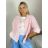 Bunda lehká oversize dlouhý rukáv dámská (S/M/L ONE SIZE) ITALSKÁ MÓDA IMWBHP260001/DUR růžová S/M/L
