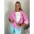 Bunda lehká oversize dlouhý rukáv dámská (S/M/L ONE SIZE) ITALSKÁ MÓDA IMWBHP260001/DUR růžová S/M/L