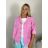 Bunda lehká oversize dlouhý rukáv dámská (S/M/L ONE SIZE) ITALSKÁ MÓDA IMWBHP260001/DUR S/M/L tmavě růžová