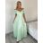 Šaty dlouhé společenské krátký rukáv a dámské TRIXIE (S/M/L ONE SIZE) ITALSKÁ MÓDA IMM26M46391/DUR S/M/L zelená lipová