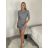 Šaty úpletové řádkové dlouhý rukáv dámské (XS/S/M ONE SIZE) ITALSKÁ MÓDA IMD25219/DR XS/S/M Černá