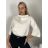 Svetr úpletový 3/4 dlouhý rukáv dámský (S/M/L ONE SIZE) ITALSKÁ MÓDA IMM24M5986-1/DU -   bílá -   S/M/L