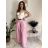 Nohavice elegantní dlhé s opaskom dámske BEATA (S/M/L ONE SIZE) TALIANSKA MÓDA IMWHA261112