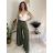 Nohavice elegantní dlhé s opaskom dámske BEATA (S/M/L ONE SIZE) TALIANSKA MÓDA IMWHA261112/DU S/M/L béžová