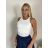 Body elegantní bez rukávu dámské JOEI (XS/S/M ONE SIZE) ITALSKÁ MÓDA IMM25M32314/DU XS/S/M bílá
