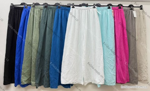Nohavice mušelínové letné oversize dámske nadrozmer (40/42/44 ONE SIZE) TALIANSKA MÓDA IM426150