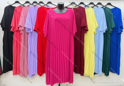 Šaty krátky rukáv dámske nadrozmer (52/54/56 ONE SIZE) TALIANSKA MóDA IM426156