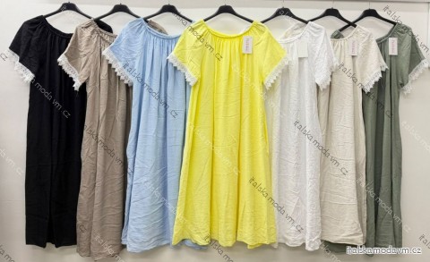 Šaty voľnočasové carmen krátky rukáv dámske nadrozmer (52/54/56 ONE SIZE) TALIANSKA MóDA IM426163