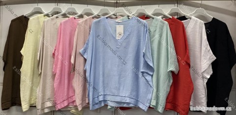 Tričko krátky rukáv dámske nadrozmer (50/52/54 ONE SIZE) TALIANSKA MÓDA IMC26128