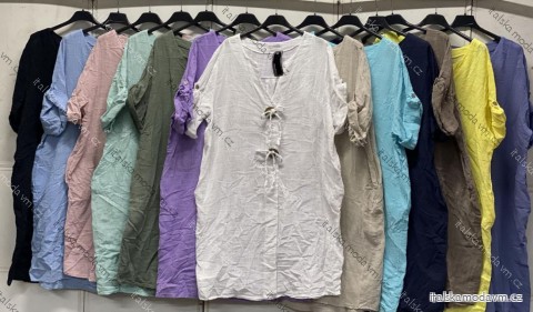 Šaty letné krátky rukáv dámske nadrozmer (48/50/52 ONE SIZE) TALIANSKA MÓDA IMC26149