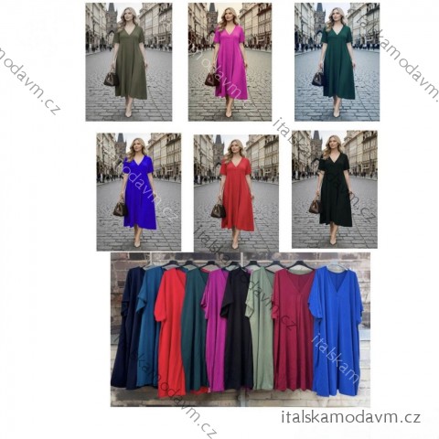Šaty oversize krátky rukáv dámske nadrozmer (54/56/58 ONE SIZE) TALIANSKA MÓDA IMD26063 _vypíšte do poznámky 54/56/58