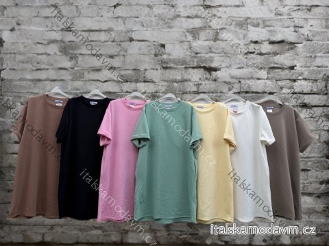 Šaty klasik voľnočasové letný krátky rukáv dámske (48/50/52 ONE SIZE) TALIANSKA MÓDA IMD26064 khaki 48/50/52