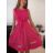 Šaty elegantní letní bez rukávu dámské (S/M/L ONE SIZE) ITALSKÁ MÓDA IM322SIMONE/DR svetlo modrá S/M/L