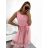 Šaty elegantní letní bez rukávu dámské (S/M/L ONE SIZE) ITALSKÁ MÓDA IM322SIMONE/DR svetlo modrá S/M/L