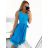 Šaty elegantní letní bez rukávu dámské (S/M/L ONE SIZE) ITALSKÁ MÓDA IM322SIMONE/DR svetlo modrá S/M/L