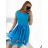 Šaty elegantní letní bez rukávu dámské (S/M/L ONE SIZE) ITALSKÁ MÓDA IM322SIMONE/DR svetlo modrá S/M/L