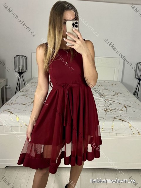 Šaty elegantné letné bez rukávov dámske (S/M/L ONE SIZE) TALIANSKA MÓDA IM322SIMONE/DR