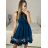 Šaty elegantní letní bez rukávu dámské (S/M/L ONE SIZE) ITALSKÁ MÓDA IM322SIMONE/DR svetlo modrá S/M/L