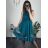 Šaty elegantní letní bez rukávu dámské (S/M/L ONE SIZE) ITALSKÁ MÓDA IM322SIMONE/DR svetlo modrá S/M/L