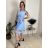 Šaty elegantní letní bez rukávu dámské (S/M/L ONE SIZE) ITALSKÁ MÓDA IM322SIMONE/DR svetlo modrá S/M/L