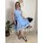 Šaty elegantní letní bez rukávu dámské (S/M/L ONE SIZE) ITALSKÁ MÓDA IM322SIMONE/DR svetlo modrá S/M/L
