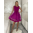 Šaty elegantní letní bez rukávu dámské (S/M/L ONE SIZE) ITALSKÁ MÓDA IM322SIMONE/DUR tm. fuchsiová S/M/L