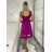 Šaty elegantní letní bez rukávu dámské (S/M/L ONE SIZE) ITALSKÁ MÓDA IM322SIMONE/DUR tm. fuchsiová S/M/L
