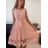 Šaty elegantné letné bez rukávov dámske (S/M/L ONE SIZE) TALIANSKA MÓDA IM322SIMONE/DR ružová svetlá S/M/L