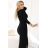 Šaty elegantní dlouhé zavinovací výstřih dámské (XS-XL) Polská moda NMC-404-13/DR Černá XL
