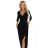 Šaty elegantní dlouhé zavinovací výstřih dámské (XS-XL) Polská moda NMC-404-13/DR Černá XL