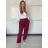 Tepláky/Kalhoty elegantné oversize dlhé dámske (S/M/L ONE SIZE) TALIANSKA MÓDA IMD26003/DUR vínová S/M/L