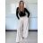 Nohavice elegantní dlhé s páskem dámske SANDRA (S/M/L ONE SIZE) TALIANSKA MÓDA IMPVN262471/DU S/M/L žlutá