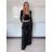 Nohavice elegantní dlhé s páskem dámske SANDRA (S/M/L ONE SIZE) TALIANSKA MÓDA IMPVN262471/DU S/M/L žlutá