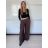 Nohavice elegantní dlhé s páskem dámske SANDRA (S/M/L ONE SIZE) TALIANSKA MÓDA IMPVN262471/DU S/M/L žlutá