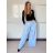 Nohavice elegantní dlhé s páskem dámske SANDRA (S/M/L ONE SIZE) TALIANSKA MÓDA IMPVN262471/DU S/M/L žlutá