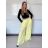Nohavice elegantní dlhé s páskem dámske SANDRA (S/M/L ONE SIZE) TALIANSKA MÓDA IMPVN262471/DU S/M/L žlutá