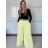 Nohavice elegantní dlhé s páskem dámske SANDRA (S/M/L ONE SIZE) TALIANSKA MÓDA IMPVN262471/DU S/M/L žlutá