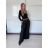 Kalhoty elegantní dlouhé s páskem dámské SIMONA (S/M/L ONE SIZE) ITALSKÁ MÓDA IMPVN2625882/DU S/M/L Černá
