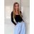 Tričko dlouhý rukáv dámské (S/M ONE SIZE) ITALSKÁ MÓDA IMPLP2576010058/DU S/M bílá