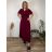 Šaty dlouhé elegantní letní krátký rukáv dámské nadrozměr ASTRA (42/44/46 ONE SIZE) ITALSKÁ MÓDA IM425422/DUR jahodová, 42/44/46