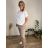 Nohavice volnočasové dámske nadrozměr AMANDA (42/44/46 ONE SIZE) TALIANSKA MÓDA IM42600016/DU  svetlo béžová