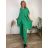 Souprava elegantní, letní kalhoty a tunika dámské nadrozměr SIDONIE (48/50/52/54 ONE SIZE) TALIANSKA MÓDA IMWTC26001/DU  tmavo ružová