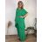Souprava elegantní, letní kalhoty a tunika dámské nadrozměr SIDONIE (48/50/52/54 ONE SIZE) TALIANSKA MÓDA IMWTC26001/DU  tmavo ružová
