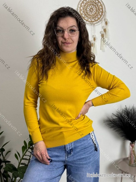 Sveter úpletový so stojačikom dlhý rukáv dámsky (XS/S/M ONE SIZE) EXTRAME TALIANSKA MÓDA IMM23M5821/DR
