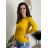 Tričko dlhý rukáv dámske (S/M ONE SIZE) TALIANSKA MóDA EXTRA ME  IMM22fd9075/DR žlutá hořčicová S/M/L