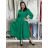 Šaty dlhé košilové 3/4 dlhý rukáv dámske (S/M/L ONE SIZE) TALIANSKA MÓDA IM5260001/DUR S/M/L zelená