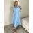 Šaty dlhé košilové 3/4 dlhý rukáv dámske (S/M/L ONE SIZE) TALIANSKA MÓDA IM5260001/DUR S/M/L zelená