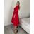 Šaty dlhé košilové 3/4 dlhý rukáv dámske (S/M/L ONE SIZE) TALIANSKA MÓDA IM5260001/DUR S/M/L zelená
