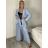 Kalhoty oversize s páskem dlouhé dámská JENNY (S/M/L ONE SIZE) ITALSKÁ MÓDA IMPDY25MDUE24047/DU S/M/L tmavě modrá