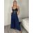 Kalhoty oversize s páskem dlouhé dámská JENNY (S/M/L ONE SIZE) ITALSKÁ MÓDA IMPDY25MDUE24047/DU S/M/L tmavě modrá
